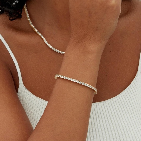 Gold Tennis Bracelet - Picture 2 of 5